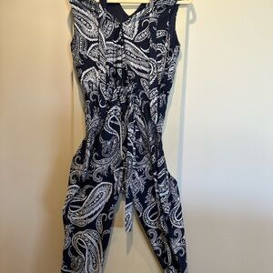 Navy Paisley Jumpsuit